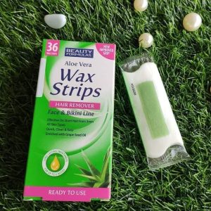 Beauty Formulas - Aloe Vera Hair Remover Wax Strips For Face & Bikini Line - 36 Wax Strips