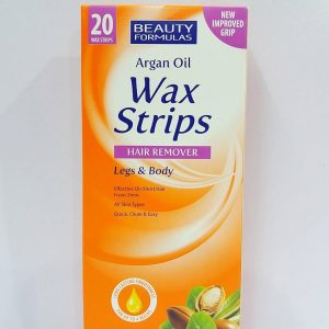 Beauty Formulas Argan Oil Hair Removal Wax Strips For Legs & Body - 20 Strips