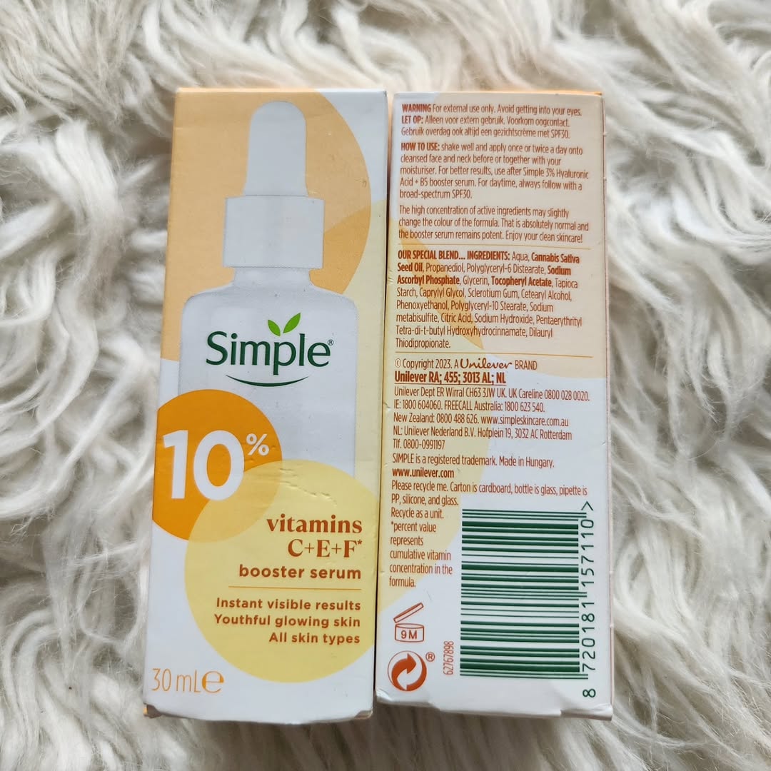 Simple Booster Serum 10% Vitamin C+E+F 30ml - Image 2